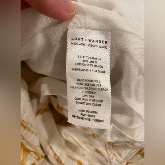 Lost & Wander Linen Blend Midi Skirt Tropical Print - Picture 9 of 12